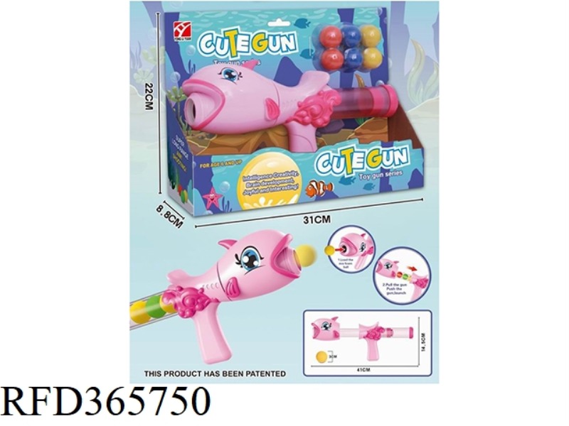 DOLPHIN (RED) AIR POWERED GUN (WITH 6 EVA BALLS)