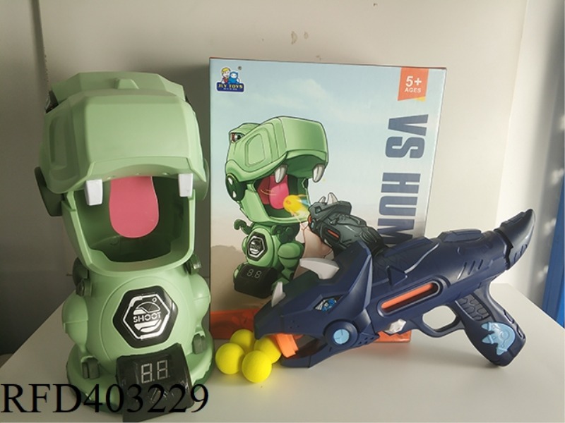 COUNT THE BEATING MECHANICAL DRAGON WITH 1 DINOSAUR GUN + 10 BALLS