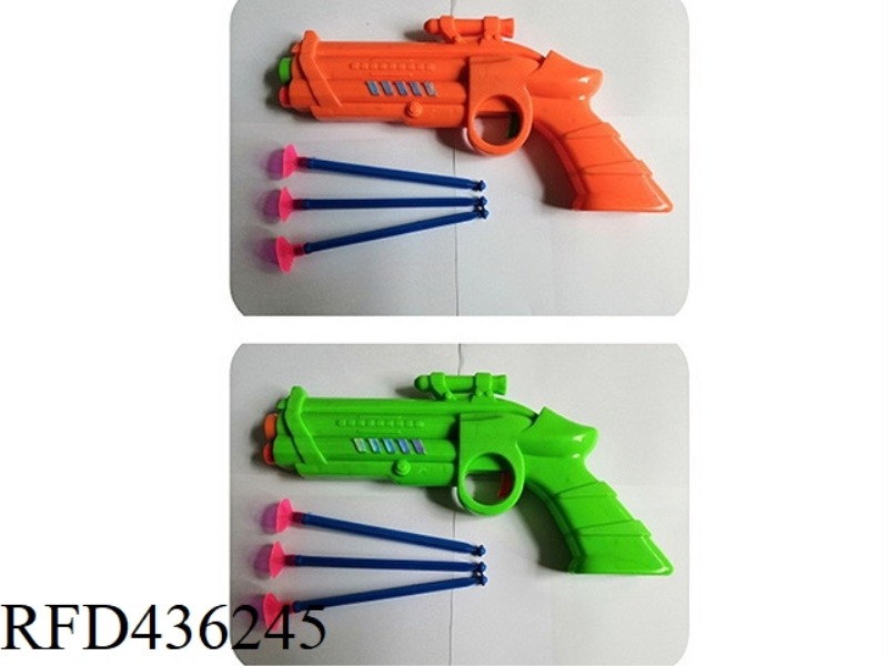 EVA SPACE GUN WITH THREE BULLETS (ORANGE/GREEN 2 COLORS MIXED)
