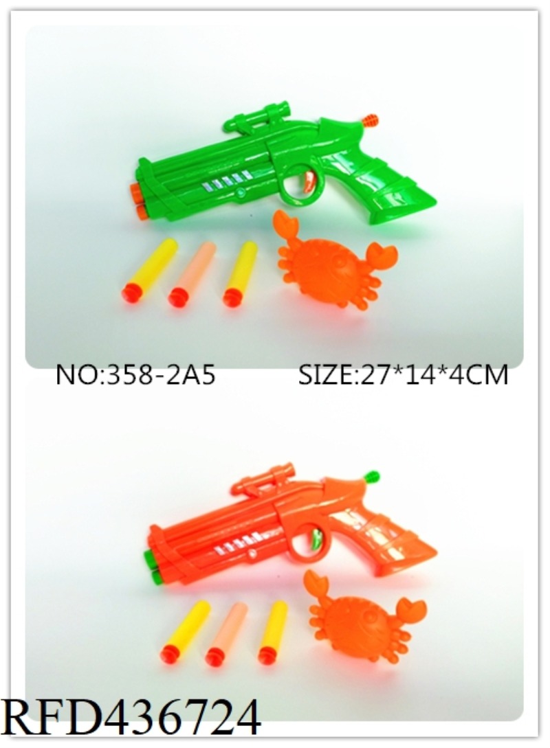 EVA SPACE GUN WITH 1 CRAB, ORANGE AND GREEN