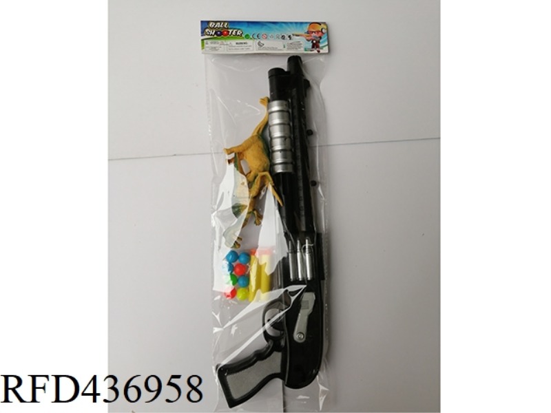 SPRAY PAINTED SOFT BULLET GUN WITH DINOSAUR