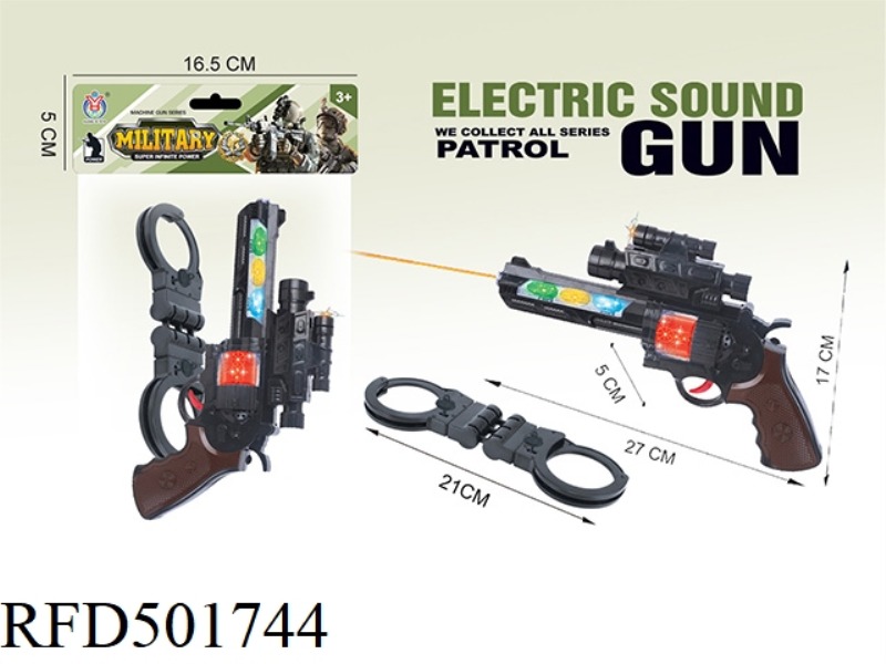 ELECTRIC REVOLVER WITH LIGHT, SOUND AND HANDCUFFS