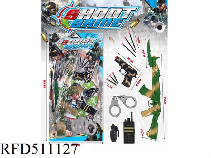 SHOOTING SUIT SOFT BULLET GUN HANDCUFFS