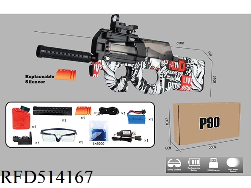 P90 BLACK AND RED GRAFFITI