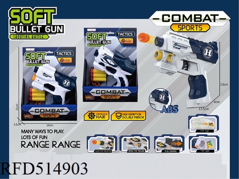 SINGLE HOLE MANUAL SPACE GUN WITH 3 SOFT BULLETS