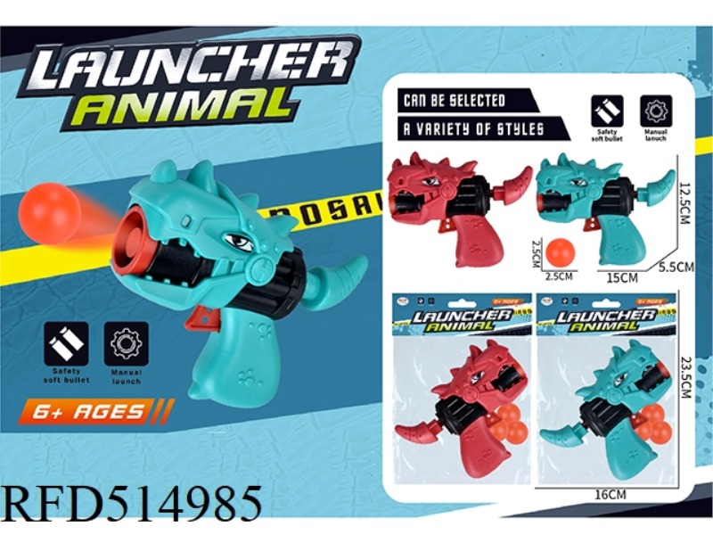 DINOSAUR TABLE TENNIS GUN WITH 3 BALLS
