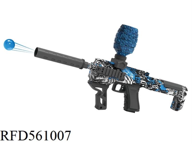 BLUE AND WHITE GRAFFITI ELECTRIC WATER BOMB GUN