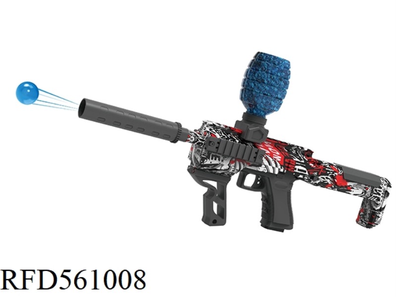 RED AND WHITE GRAFFITI ELECTRIC WATER BOMB GUN