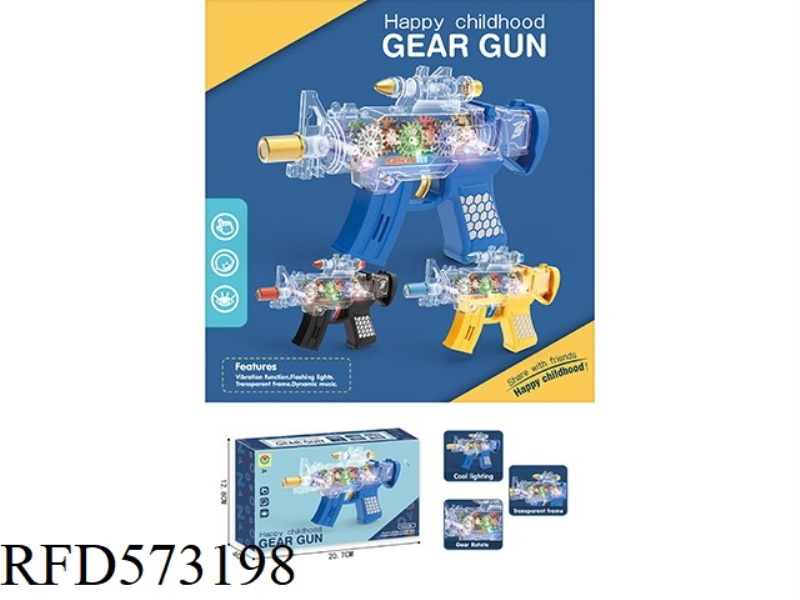 FLASH MUSIC TRANSPARENT GEAR GUN