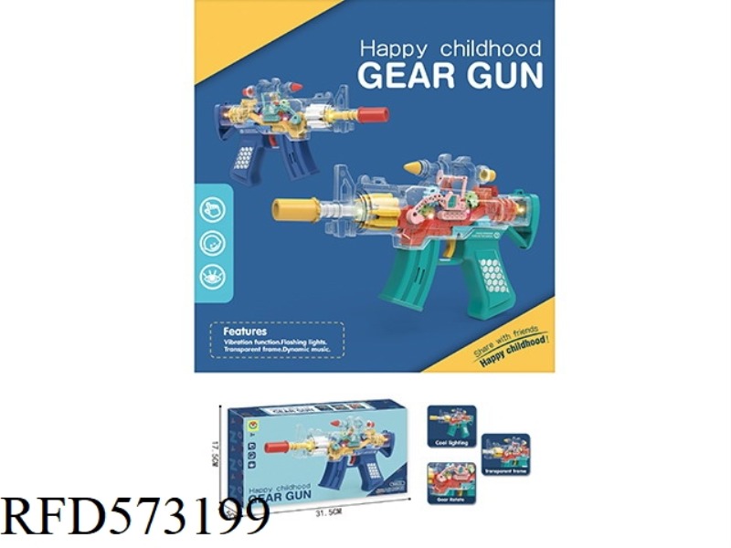 FLASH MUSIC TRANSPARENT GEAR GUN