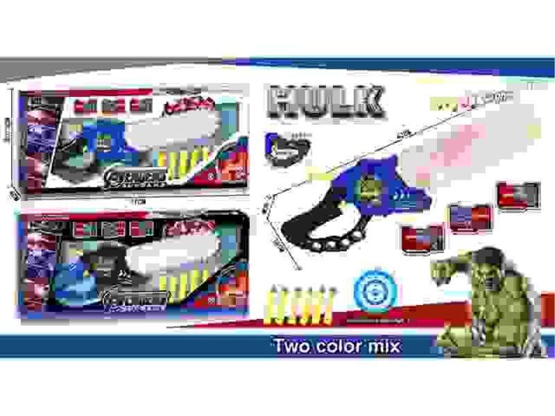 HULK SOFT ELASTIC SAW (ACOUSTO-OPTIC VERSION) WITH LIGHTING AND MUSIC, INCLUDING 3 AG13 TABLETS.