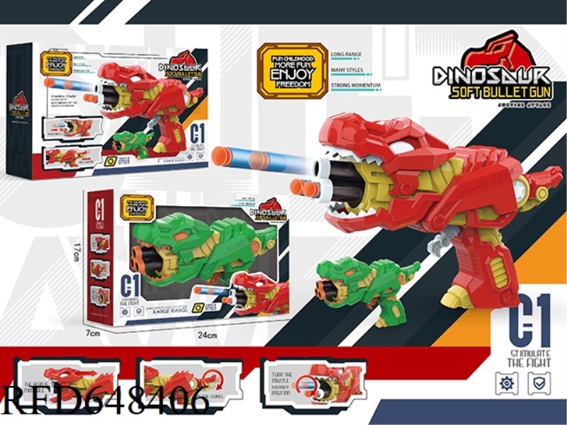 EVA SOFT BULLET DINOSAUR GUN/HAND PULL