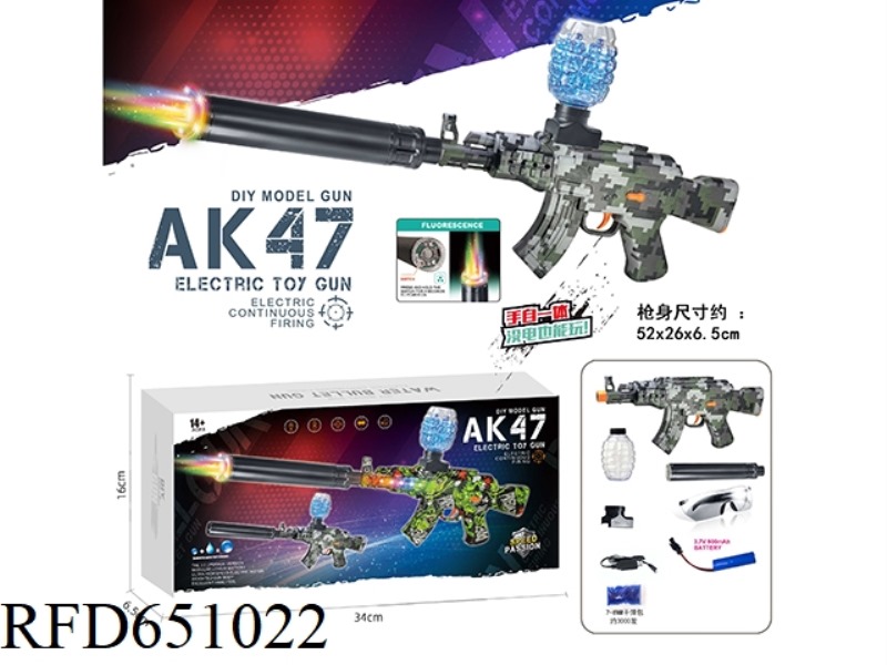 AK-47 WITH COLORFUL FIRE TUBE (HAND IN ONE)