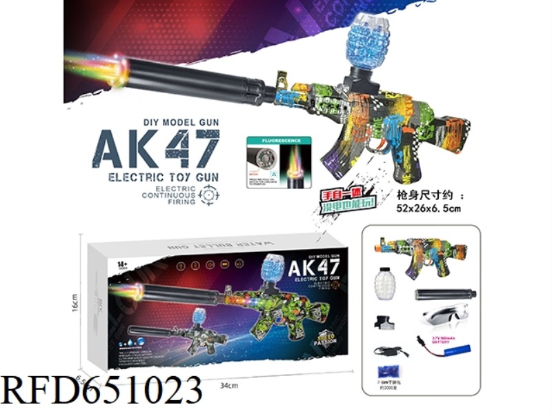AK-47 WITH COLORFUL FIRE TUBE (HAND IN ONE)