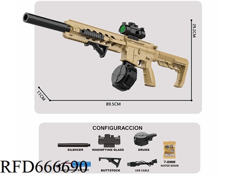 ELECTRIC WATER BULLET GUN - M4 VIPER HAND-AUTOMATIC LOWER FEEDING (DRUM VERSION)