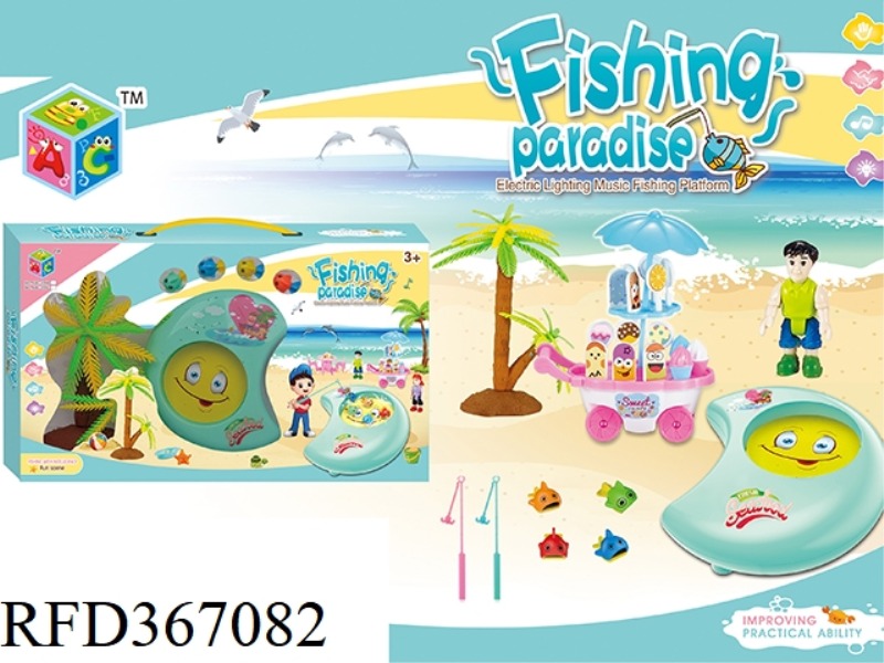PARENT-CHILD SCENE MOON FISHING PLATE