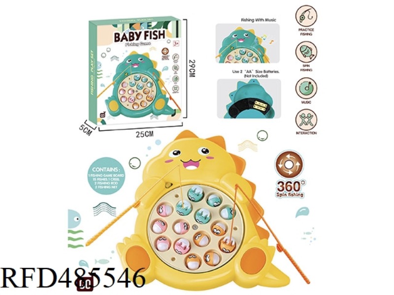 ELECTRIC DINOSAUR FISHING DISH WITH MUSIC