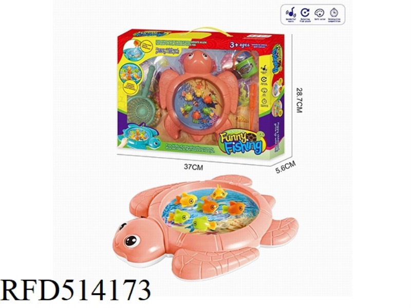 CARTOON TURTLE ELECTRIC FISHING PLATE TOY (PINK)