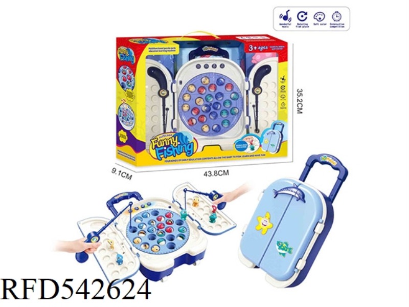 CARTOON TRAVEL TROLLEY BOX FISHING TRAY BLUE