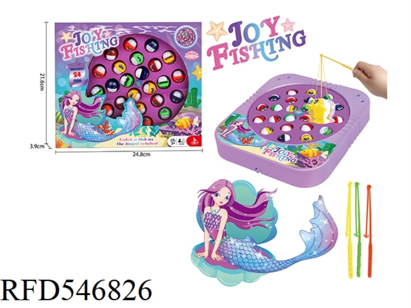 MERMAID ELECTRIC MUSIC FISHING TRAY (24 FISH)