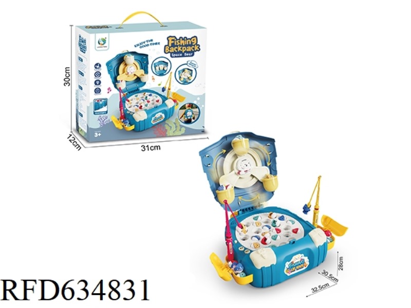 PUZZLE CARTOON SPACE BEAR BACKPACK ELECTRIC SPINNING FISHING TRAY TABLE INTERACTIVE GAME WITH FERRIS