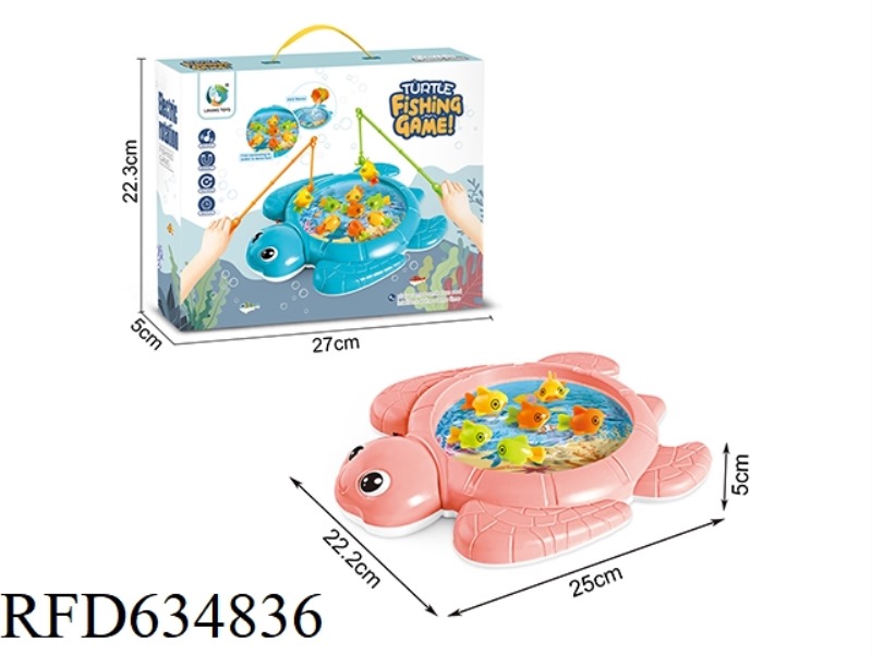 PUZZLE CARTOON ELECTRIC TURTLE SPINNING FISHING PLATE TABLE INTERACTIVE GAME PINK