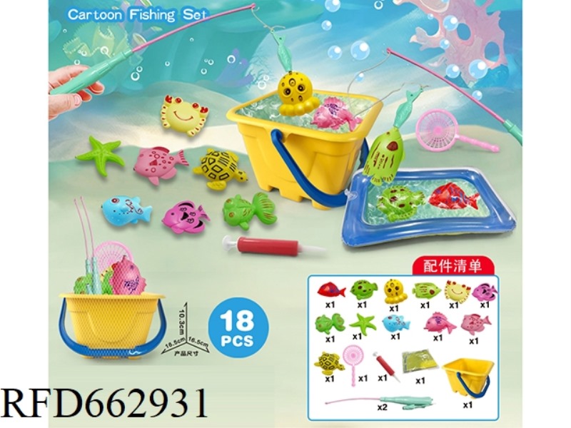 FISHING BUCKET + INFLATABLE POOL