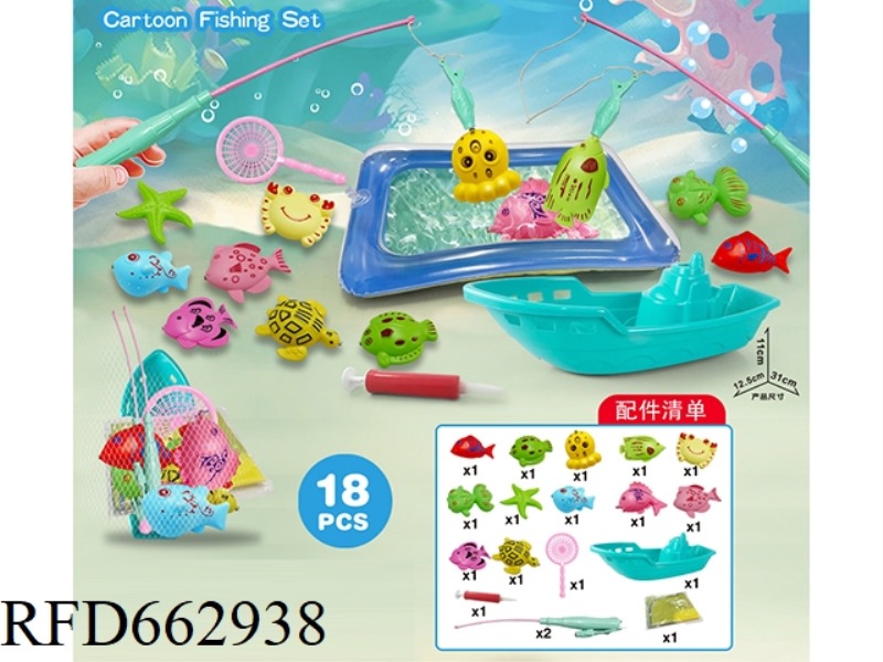 BOAT WITH FISHING ACCESSORIES + INFLATABLE POOL