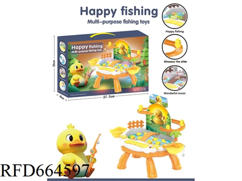EDUCATIONAL ELECTRIC FISHING TOY POOL SET, MAGNETIC LITTLE CUTE DUCK TRACK, LIGHT AND MUSIC, WATER P