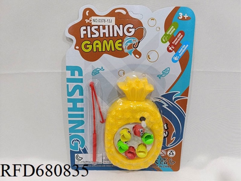 FISHING WITH HOOK ON PINEAPPLE CHAIN