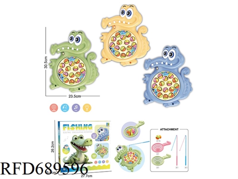 CROCODILE ELECTRIC ROTATING MUSIC FISHING DISC