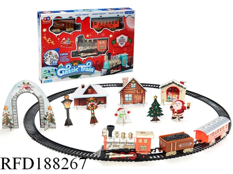 B/O CHRISTMAS TRAIN PATHWAY WITH LIGHT AND MUSIC