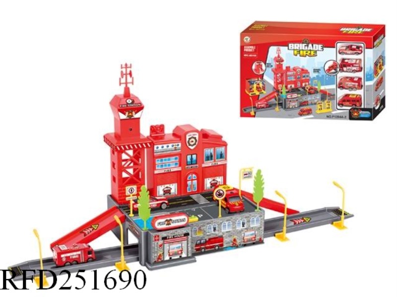 PARK WITH FIRE ENGINE 4PCS(WITH SOUND)