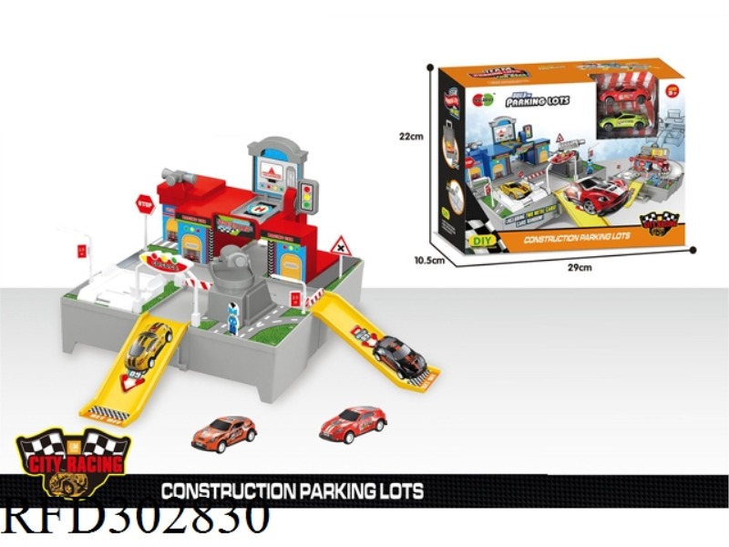 RED RACING CAR SCENE WITH ALLOY CAR 2PCS