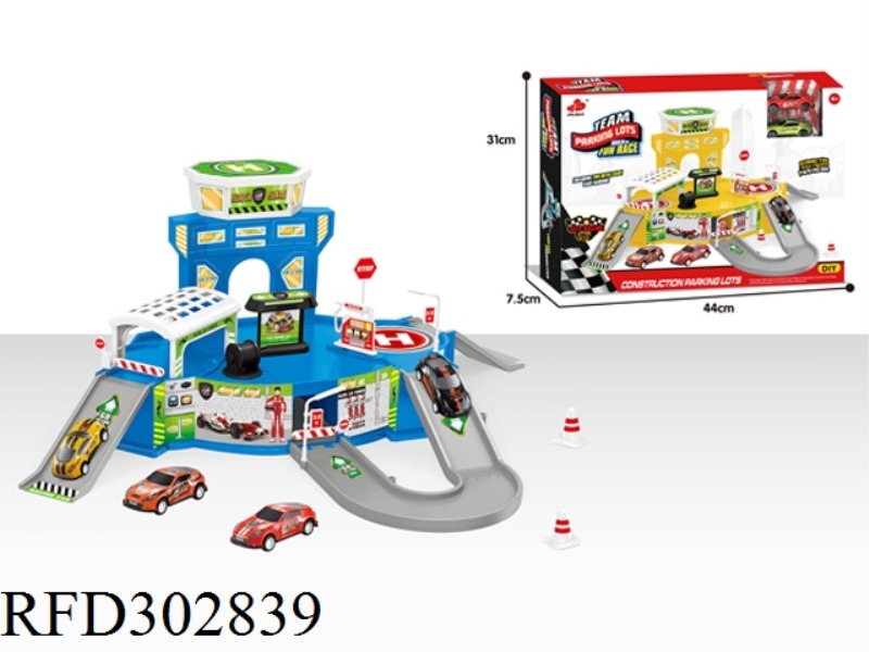 PROJECT,POLICE TRIUMPHAL ARCH RACING CAR PARK WITH ALLOY CAR 2PCS