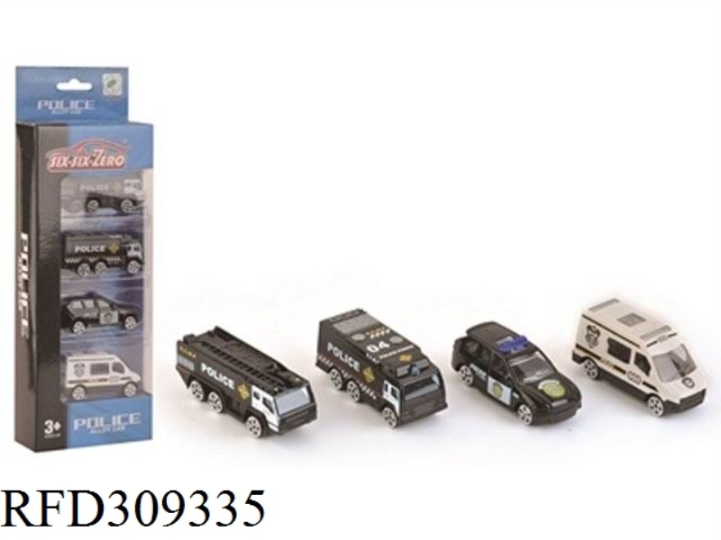 ALLOY POLICE CAR(4PCS)