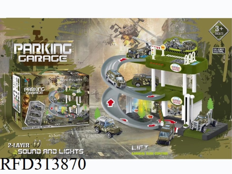 ALLOY MILITARY THREE-STORY PARKING LOT  WITH LIGHT MUSIC