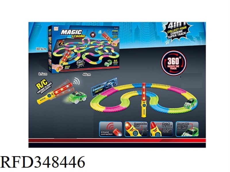 SOMATOSENSORY REMOTE CONTROL COMPETITIVE RACING SOFT TRACK FOUR IN ONE 194PCS