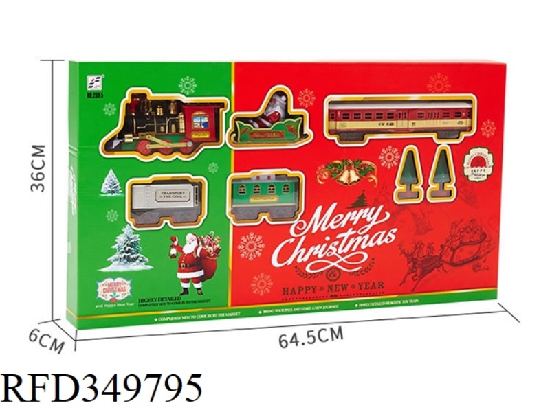 ELECTRIC LIGHT AND MUSIC SMOKING CHRISTMAS RAIL CAR