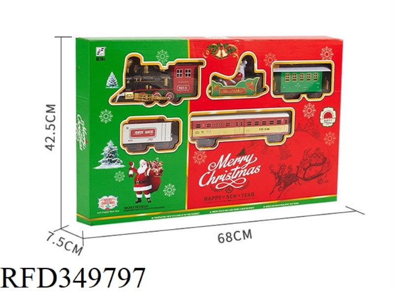 ELECTRIC LIGHT AND MUSIC SMOKING CHRISTMAS RAIL CAR