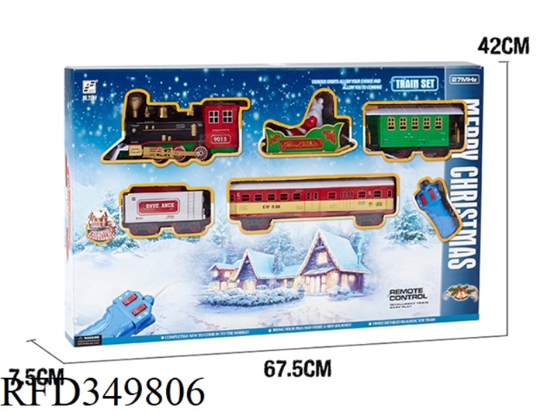 REMOTE CONTROL LIGHT MUSIC SMOKING CHRISTMAS RAIL CAR