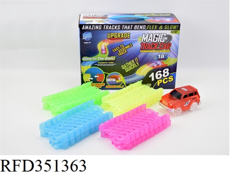 7.5CM LUMINOUS TRACK LIGHT TRANSPARENT JEEP (168PCS)