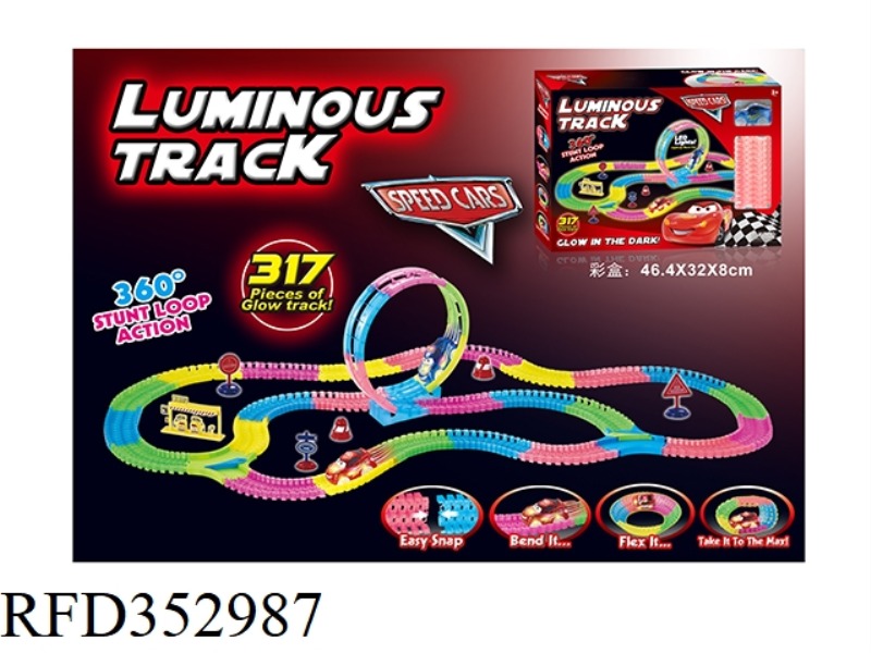 CAR GENERAL MOBILIZATION ELECTRIC LIGHT LUMINOUS ROTATING ROLLER COASTER RAIL CAR 317PCS (NOT INCLUD