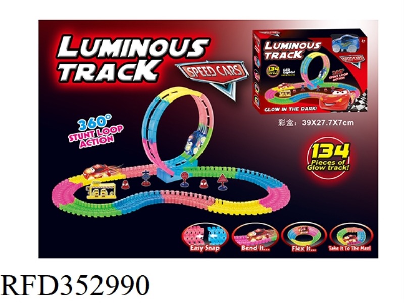CAR GENERAL MOBILIZATION ELECTRIC LIGHT LUMINOUS ROTATING ROLLER COASTER RAIL CAR 134PCS (NOT INCLUD