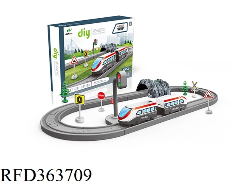 DIY ELECTRIC RAIL TRAIN WITH LIGHT + IC TRAFFIC LIGHT (40PCS)