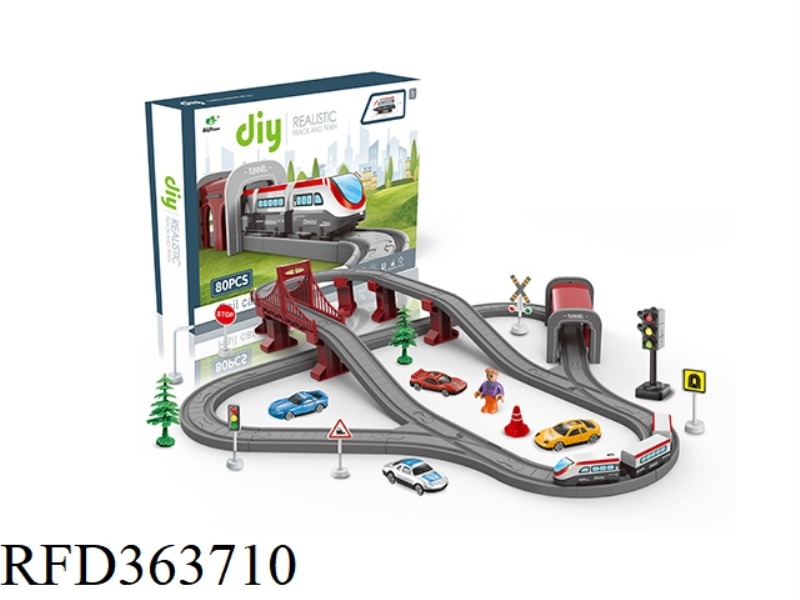 DIY ELECTRIC TRAIN WITH LIGHT (WITH SOUND TRACK) + IC TRAFFIC LIGHT (80PCS)