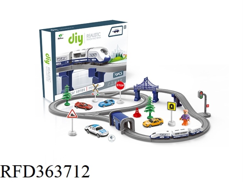 DIY ELECTRIC CITY RAIL TRAIN (WITH SOUND TRACK) + IC TRAFFIC LIGHT (70PCS)