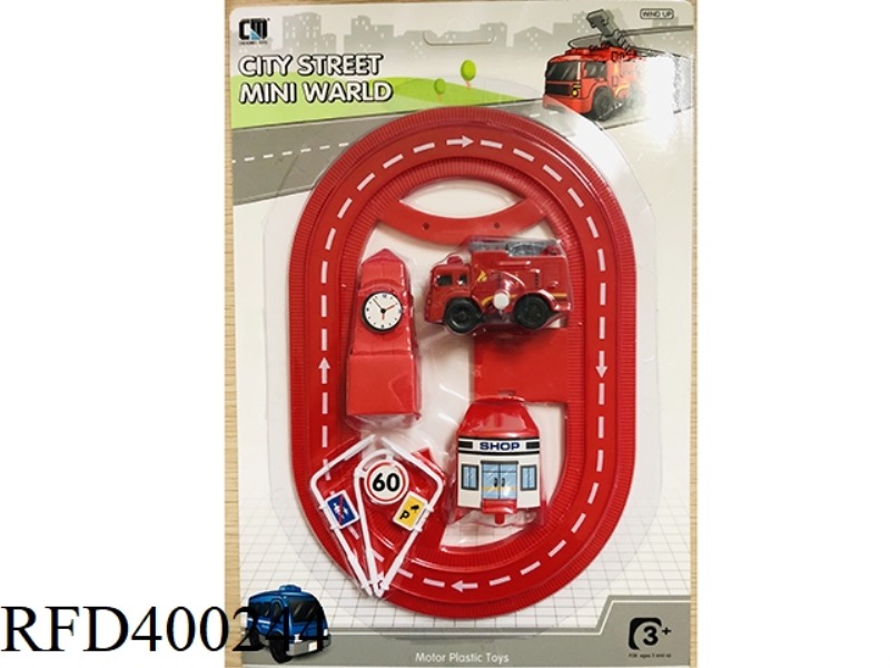 RED WIND-UP RAIL CAR