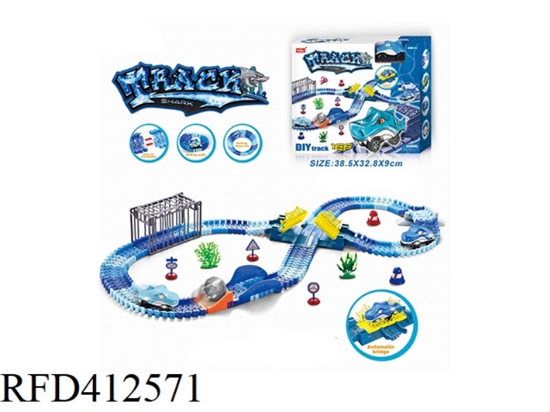 ELECTRIC LIGHT MONSTER CAR SHARK RAIL CAR SET 166PCS  (NOT INCLUDE)