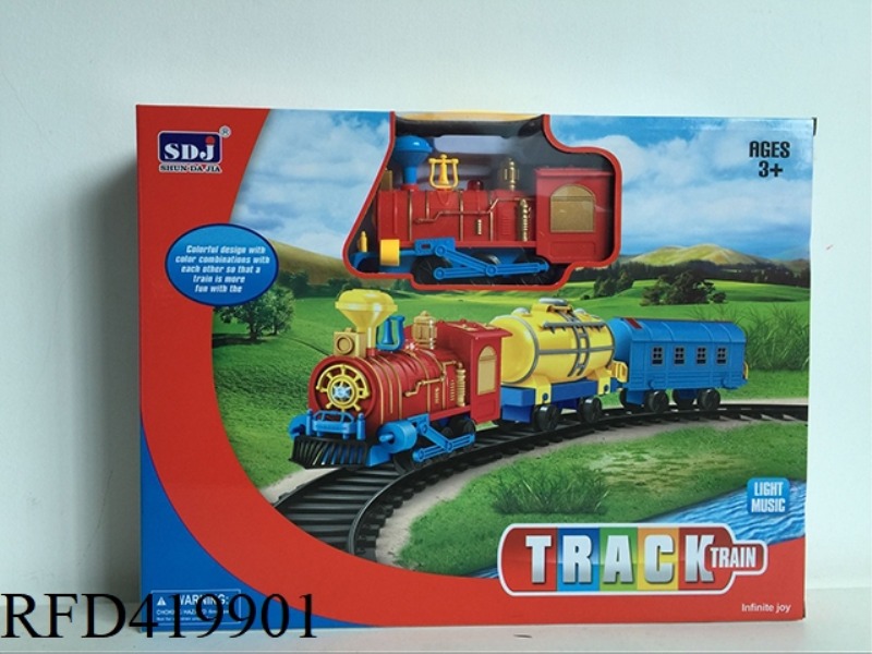 ELECTRIC RAIL TRAIN (OIL TANK + CARRIAGE) (LIGHTING TRAIN SOUND)